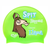 Llama and Spit Happens on F233 Neon Green Spurt Silicone Swim Cap