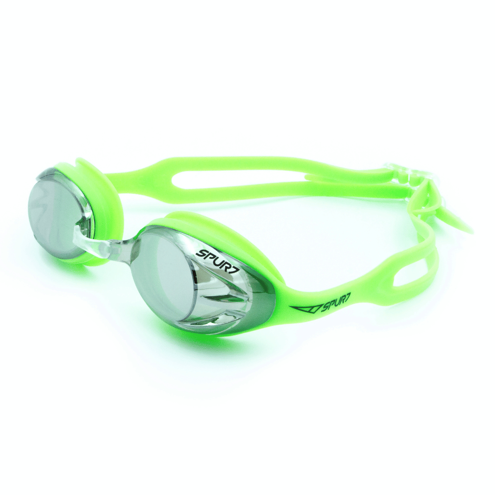 Spurt Crush N3 Senior Goggle in Bright Green with Mirror Silver Lens and Light Tint