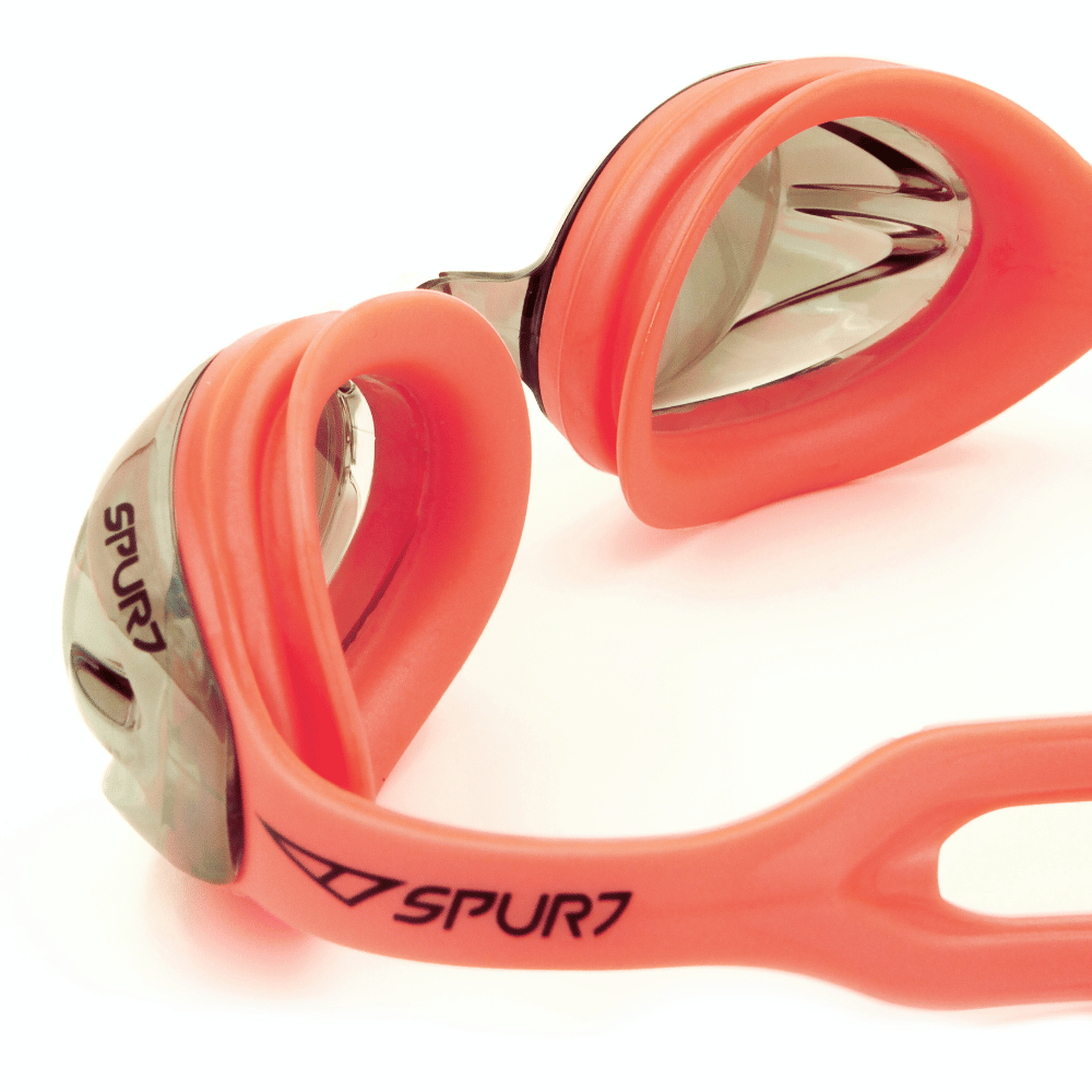 Spurt Crush N3 Senior Goggle in Coral with Mirror Silver Lens and Light Tint