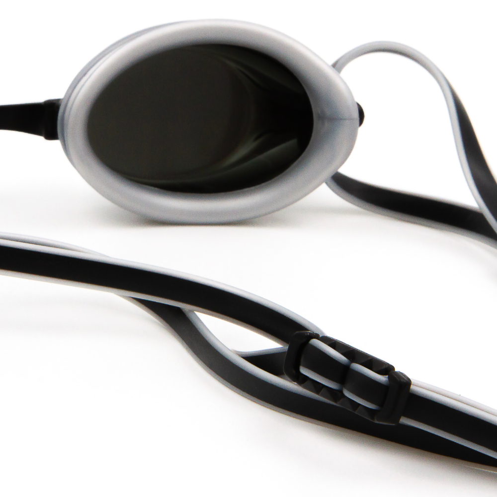 Spurt Tempo R7 Senior Goggle in Black and Silver with Mirror Silver Lens and Dark Tint