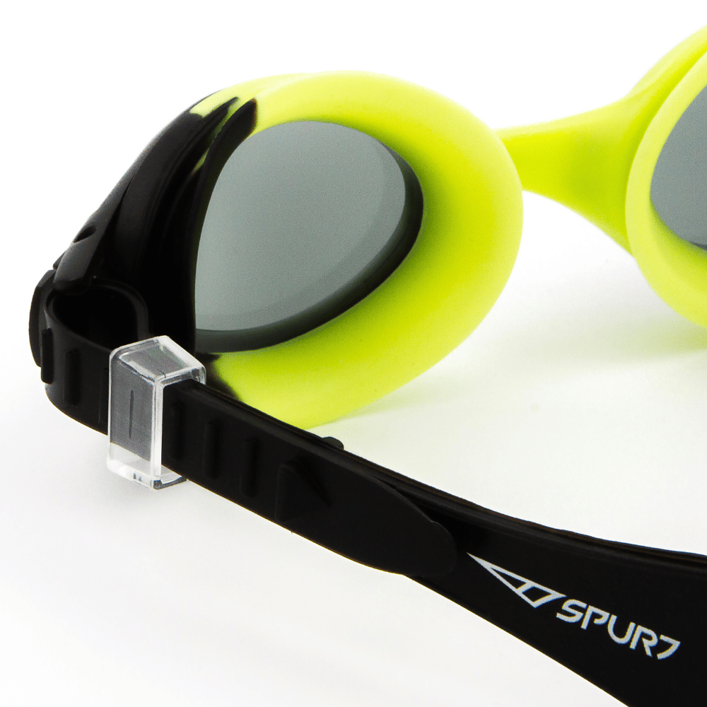 Spurt Flow UCS Senior Goggle in Neon Yellow, Black and White with Smoke Lens and Medium Tint
