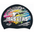 MASTERS 2025 Rainbow blend behind Swimmer on SB14 Metallic Black Spurt Silicone Swim Cap