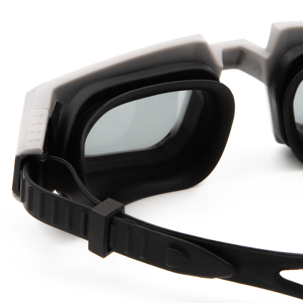 Spurt The Bomb TP165 Senior Goggle in Silver and Black with Smoke Lens and Medium Tint