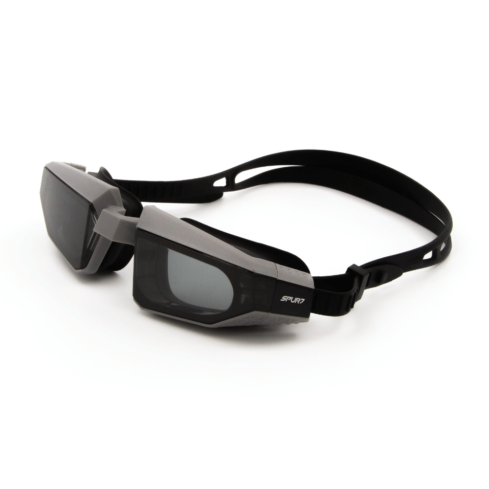 Spurt The Bomb TP165 Senior Goggle in Silver and Black with Smoke Lens and Medium Tint