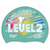 Level 2 2025 Rainbow blend behind Swimmer on SD13 Pale Aquamarine Green Spurt Silicone Swim Cap