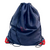 Vertan Mesh Drawstring Bag Large in Navy and Red Corners