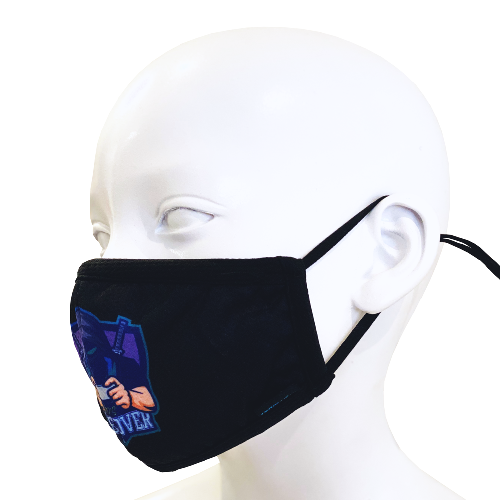 Swim-Dry Kids Protective Face Mask in Black with Ninja and Game Over