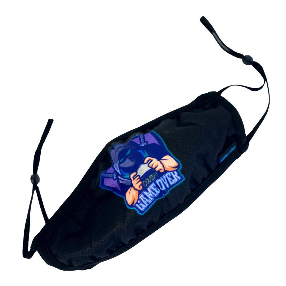 Swim-Dry Kids Protective Face Mask in Black with Ninja and Game Over