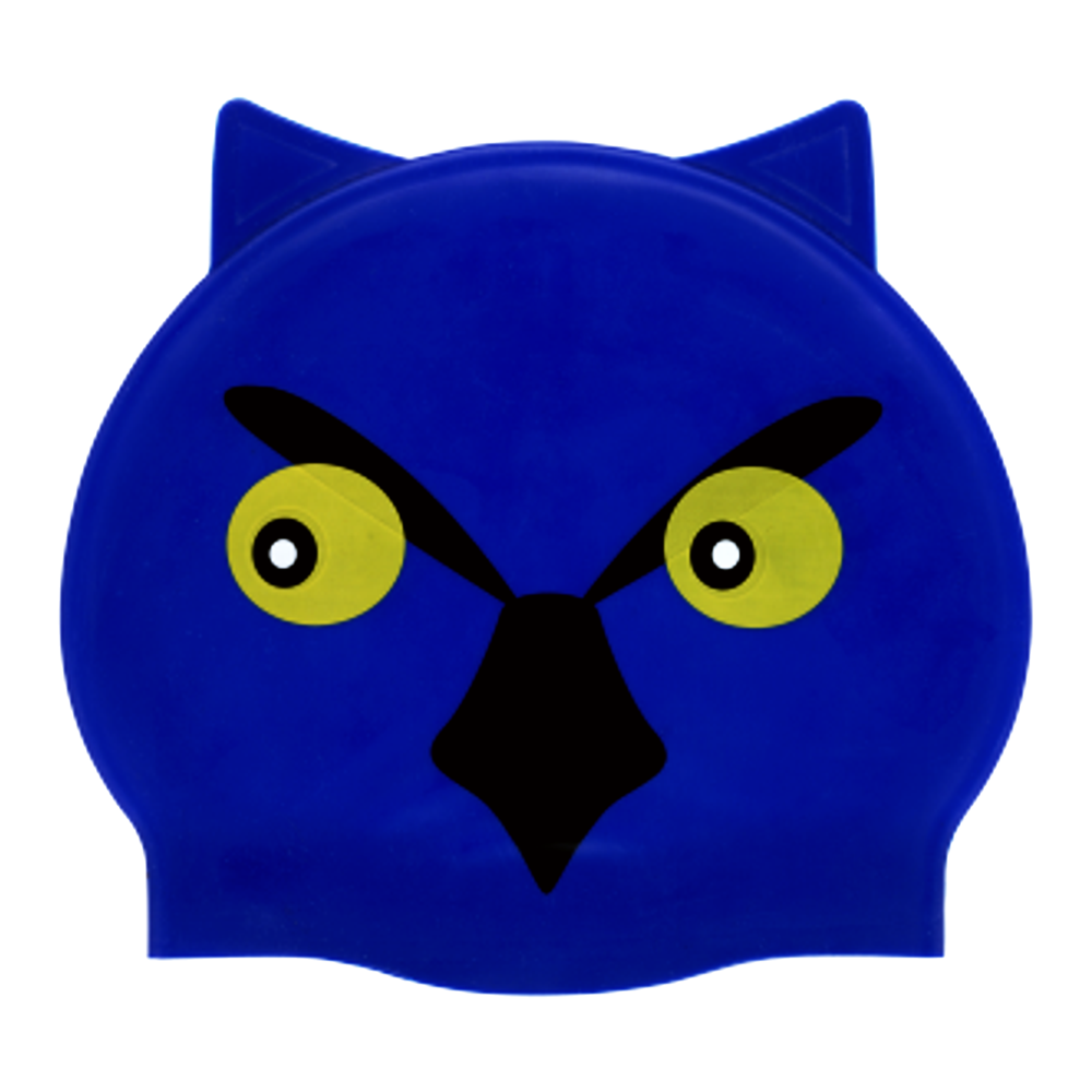 Owl with Ears on SE25 Dark Blue Spurt Silicone Swim Cap