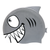 Shark with Fin and Tail on SD11 Silver Spurt Silicone Swim Cap