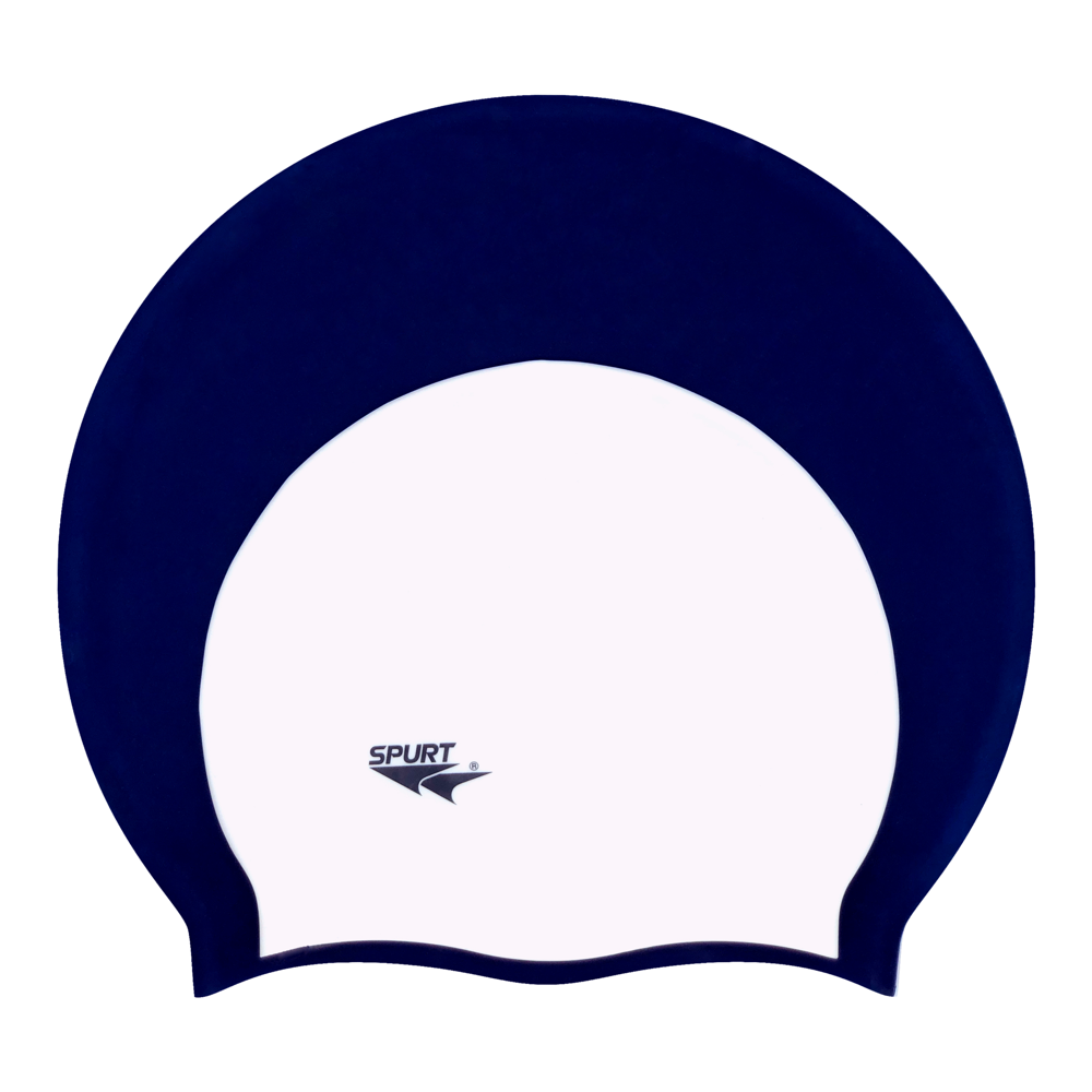 Old Style Big Hair Plain Xlarge Dark Navy Silicone Swim Cap