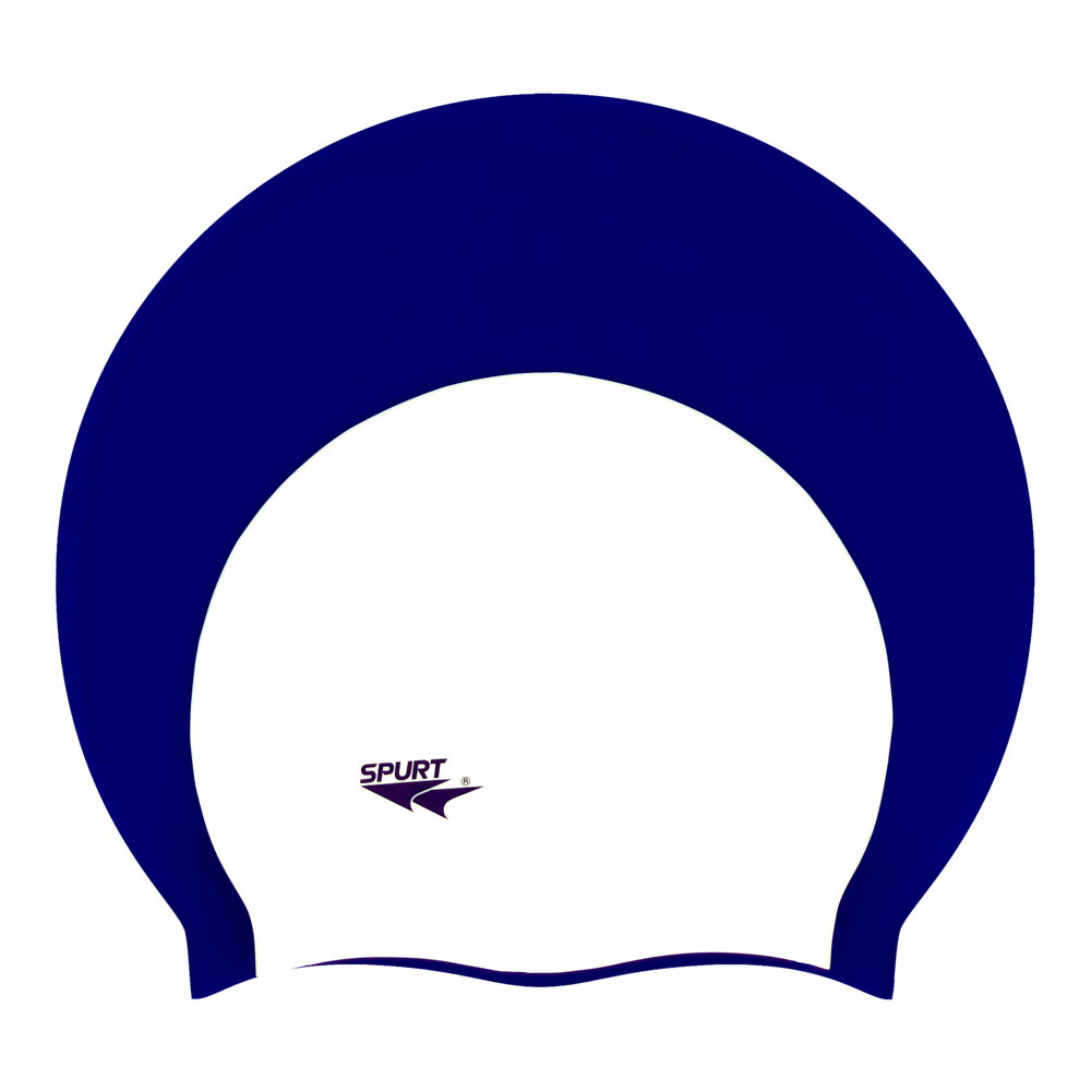 Old Style Big Hair Plain Xlarge Indigo Silicone Swim Cap