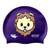 Emoji Lion Cub Face on SH73 Royal Purple Spurt Silicone Swim Cap