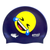 Emoji Laughing with Tears Tilted on SD16 Metallic Navy Spurt Silicone Swim Cap