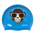 Emoji Monkey Grinning with Sunglasses on F230 Light Sky Blue Spurt Silicone Swim Cap