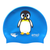 Emoji Penguin on F218 Sky Blue Spurt Silicone Swim Cap