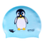Emoji Penguin on F242 Light Blue Spurt Silicone Swim Cap