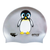 Emoji Penguin on SD11 Silver Spurt Silicone Swim Cap