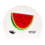 Emoji Watermelon Slice on F212 Warm White Spurt Silicone Swim Cap