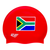 SA Block Flag on F246 Crimson Red Spurt Silicone Swim Cap