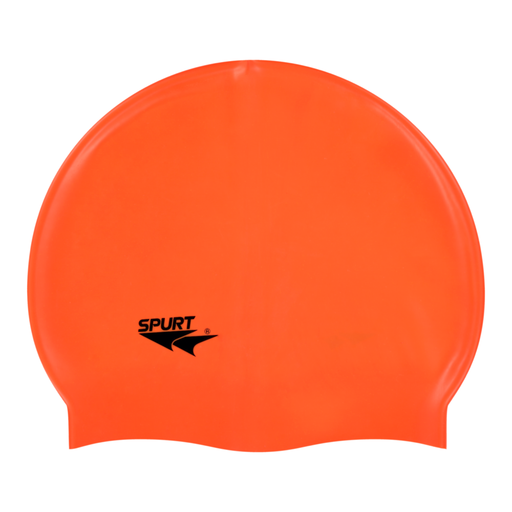 Spurt Flexi Plain F202 Citrus Orange Silicone Swim Cap