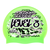 Level 3 2022 Graffiti and Diving Swimmer over Brushstrokes and Grunge with Black on F233 Neon Green Spurt Silicone Swim Cap