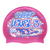 Level 3 2022 Graffiti and Diving Swimmer over Brushstrokes and Grunge with Blue on SH87 Dark Pink Spurt Silicone Swim Cap