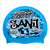 SANJ 2022 Graffiti and Diving Swimmer over Brushstrokes and Grunge with Black on F218 Sky Blue Spurt Silicone Swim Cap