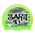 SARJ 2022 Graffiti and Diving Swimmer over Brushstrokes and Grunge with Black on F233 Neon Green Spurt Silicone Swim Cap