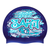 SARJ 2022 Graffiti and Diving Swimmer over Brushstrokes and Grunge with Aqua on SD16 Metallic Navy Spurt Silicone Swim Cap
