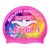 Level 1 2023 Tie-dye behind Butterfly Swimmer on SC16 Neon Pink Spurt Silicone Swim Cap