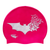 Bat with Scattering Bat Silhouettes in Silver on F204 Dark Cerise Spurt Silicone Swim Cap