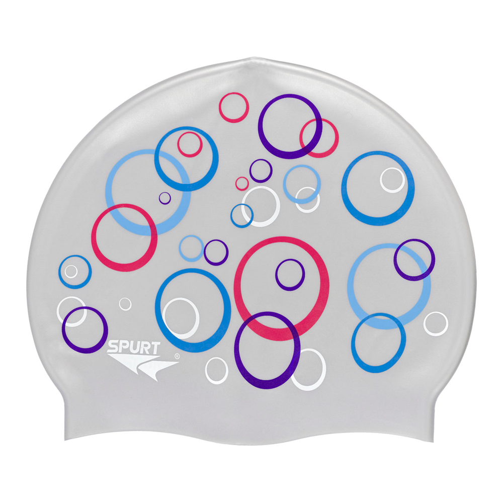 Bubbles on SD11 Silver Spurt Silicone Swim Cap
