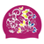Butterflies in Floral Pattern on SH87 Dark Pink Spurt Silicone Swim Cap