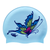 Butterfly Mirror Image on F242 Light Blue Spurt Silicone Swim Cap
