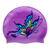 Butterfly Mirror Image on SB18 Violet Spurt Silicone Swim Cap