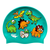 Dino Scattered Kiddie on SD24 Turquoise Green Spurt Silicone Swim Cap