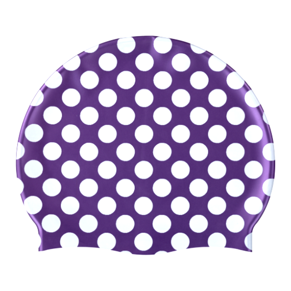 Polka Dots on SH88 Violet Spurt Silicone Swim Cap