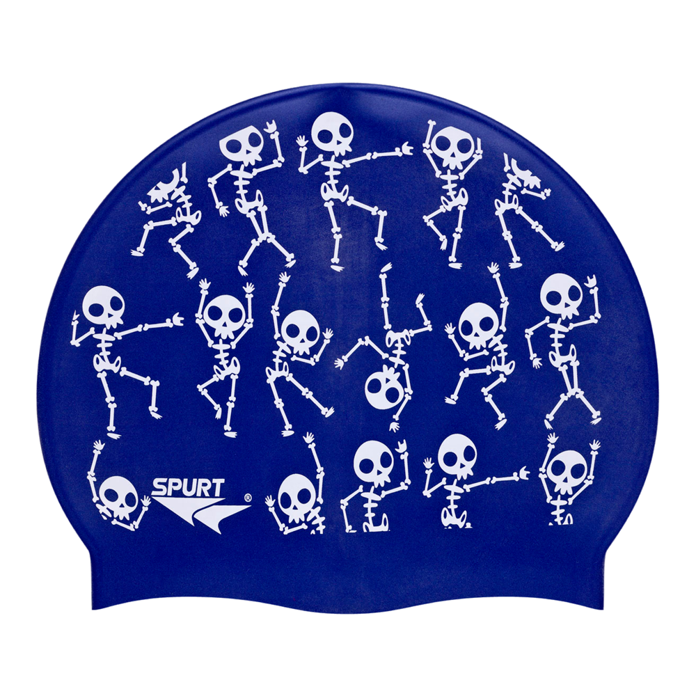 Dancing Skeletons New on SD16 Metallic Navy Spurt Silicone Swim Cap