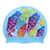 Funky Feathers on F242 Light Blue Spurt Silicone Swim Cap