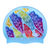 Funky Feathers on F242 Light Blue Spurt Silicone Swim Cap