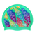 Funky Feathers on SB13 Light Green Spurt Silicone Swim Cap