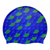 Fish Scales in Dark Blue and Green on F218 Sky Blue Spurt Silicone Swim Cap