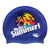 Hello Summer with Beach Theme on SD16 Metallic Navy Spurt Silicone Swim Cap