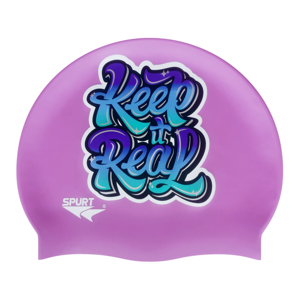 Keep It Real on F228 Light Violet Spurt Silicone Swim Cap