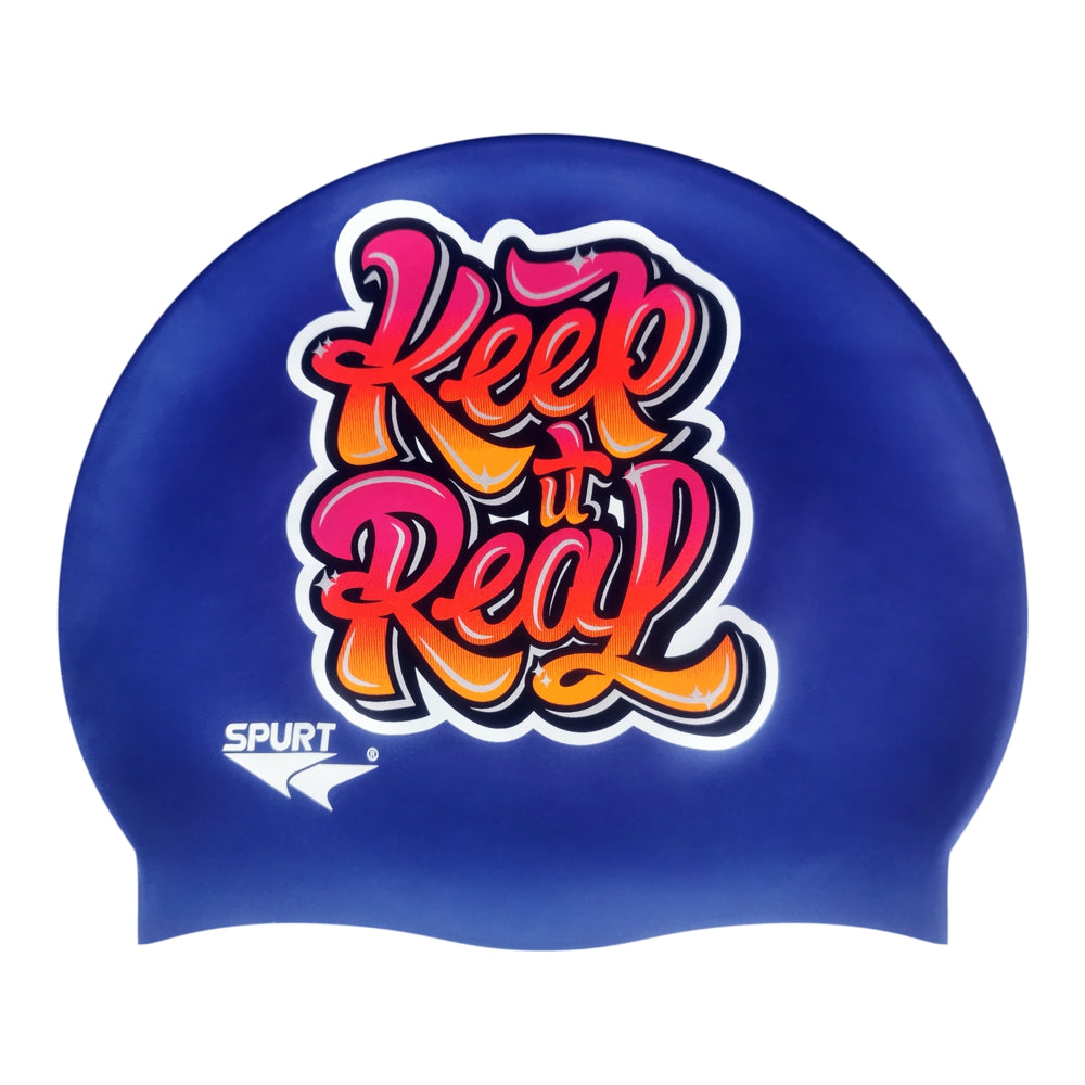 Keep It Real on SD16 Metallic Navy Spurt Silicone Swim Cap