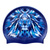 Lion with Shaded Mane in Cool Colour on SD16 Metallic Navy Spurt Silicone Swim Cap