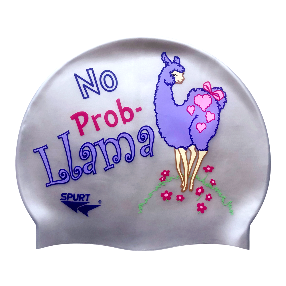 Llama and No Prob-Llama on SD11 Silver Spurt Silicone Swim Cap