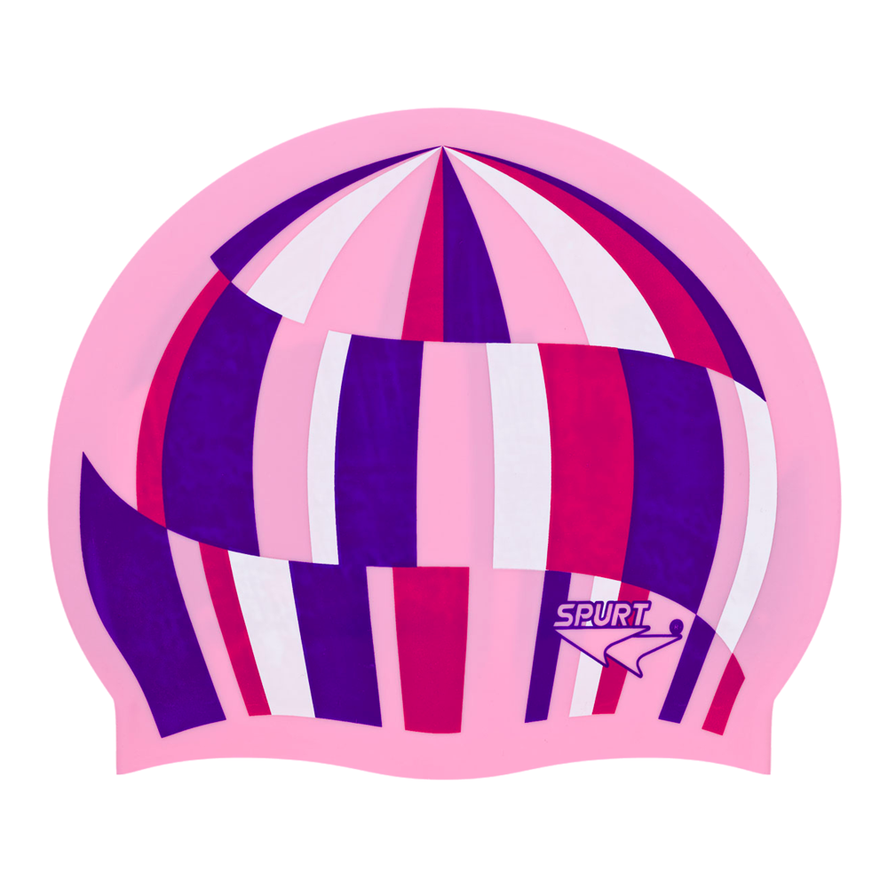 Lolly Pop on F239 Light Pink Spurt Silicone Swim Cap