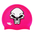 Mean Shaded Skull on F215 Bright Pink Spurt Silicone Swim Cap